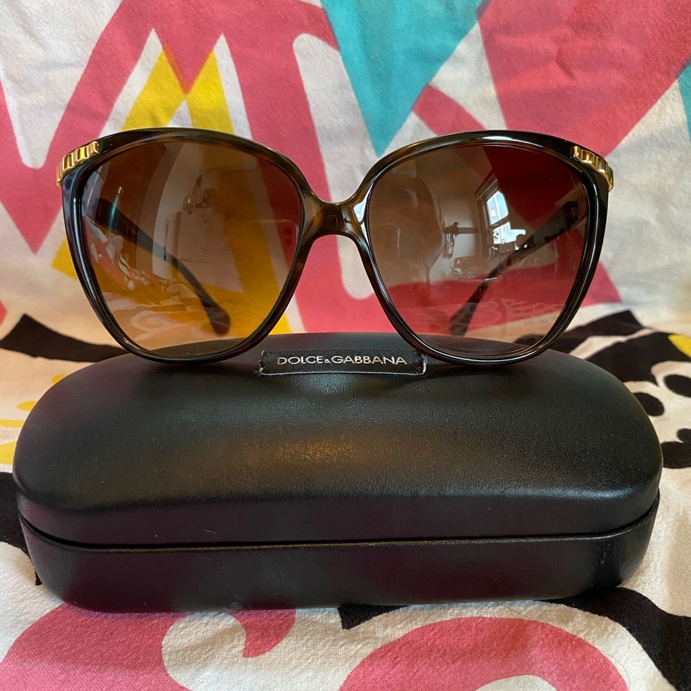 Dolce & Gabbana Brown Ombré Cat Eye Sunglasses